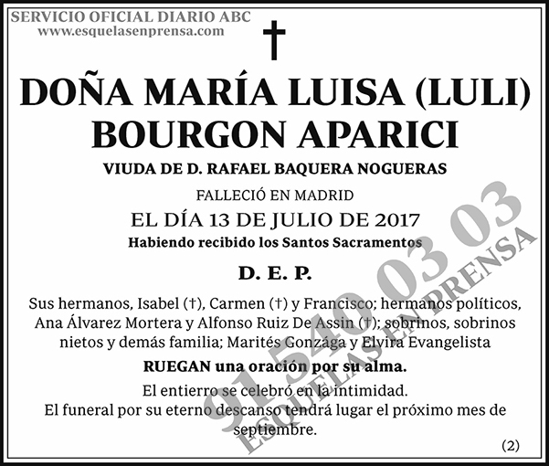 María Luisa (Luli) Bourgon Aparici